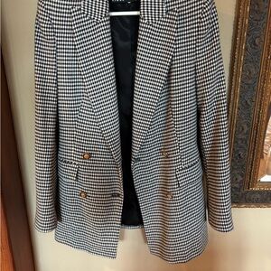 Zara Monochrome Houndstooth Jacket